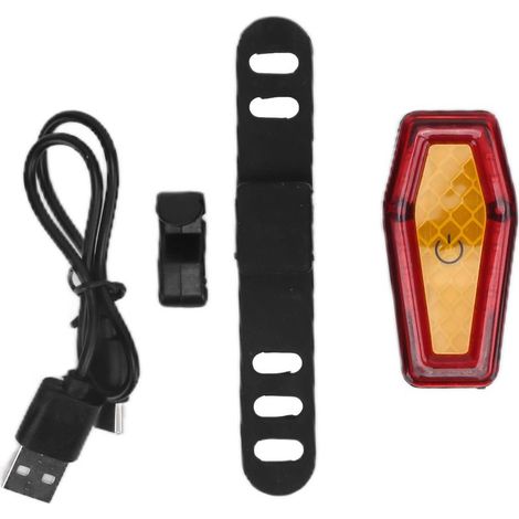 Feu arrière vélo étanche rechargeable USB, lumière de signalisation cycliste pour sécurité nocturne (1/5)