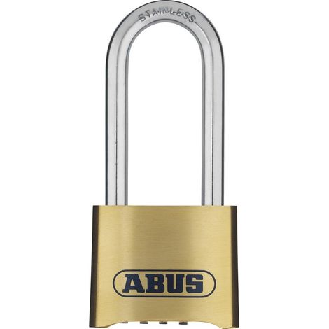 1 Cadenas à combinaison, Anse haute, Laiton, Acier inoxydable, Code 4 chiffres, Sécurité 5, Extérieur