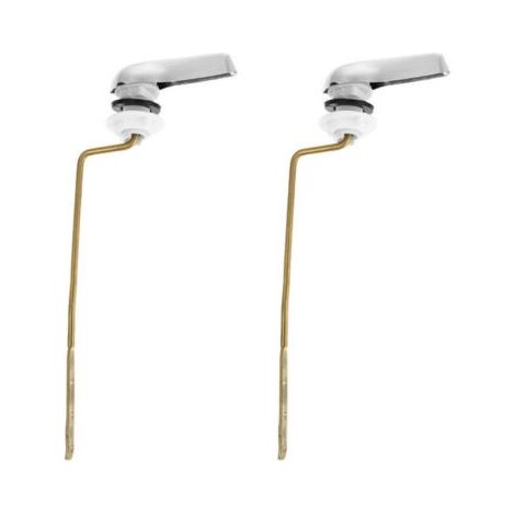 Un ensemble de 2 poignées de chasse d'eau de rechange, compatibles avec les poignées de réservoir de toilette à montage latéral. (1/5)