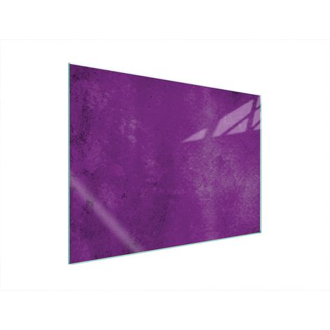 Plaque de protection en verre pour poêle 70x52 violette (1/5)