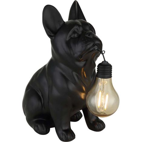 LED Solarleuchte Solarlampe Außenleuchte Kunststoff Schwarz Matt Hund H 23,5 cm