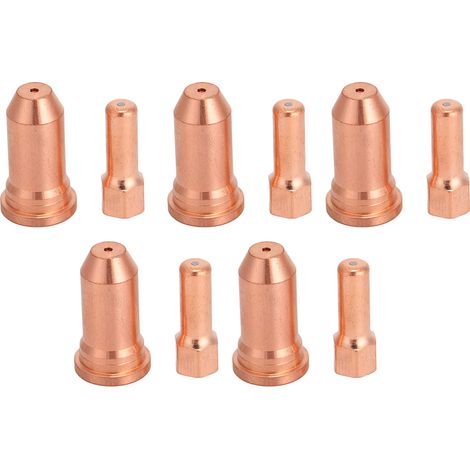10 Stück Plasmabrenner-Verschleißteile, Elektrode, Düse 1,5 mm PT100, Schneidkopf 0,059 Zoll (1/5)