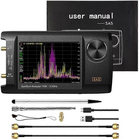 SA5 Spektrumanalysator mit 4-Zoll-IPS-LCD-Bildschirm, 100 kHz – 5,3 GHz Signalgenerator und integriertem 5000-mAh-Akku (1/5)