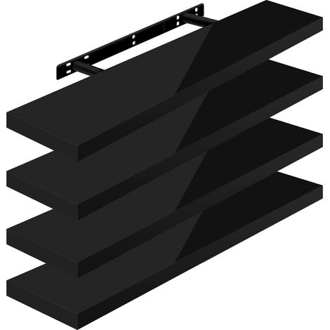 WOLTU 4 x Étagère Murale, Tablette Murale Panneau de Bois, Étagère Flottante, Étagère à Livres, 90x22, 9x3, 8cm, Nior RG9481sz-4 (1/4)
