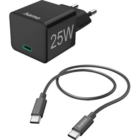 Hama Mini 25W USB Ladegerät 25 W 1x USB-C® Schwarz Innenbereich