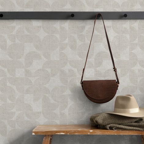 Papier peint intissé Quarts de cercle Livia 1005 x 52cm Beige (1/5)