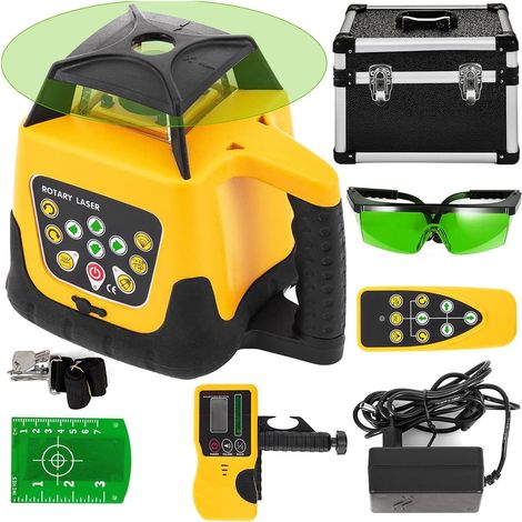 Kit de Niveau Laser Rotatif à 360 ° Auto-nivelant Construction d'outils de Mesure transversale Horizontale Verticale de 500 m (Color : Green Beam) (1/5)