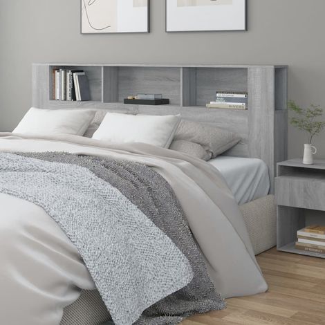 Armoire de tête de lit Sonoma gris 200x18,5x104,5 cm (1/5)