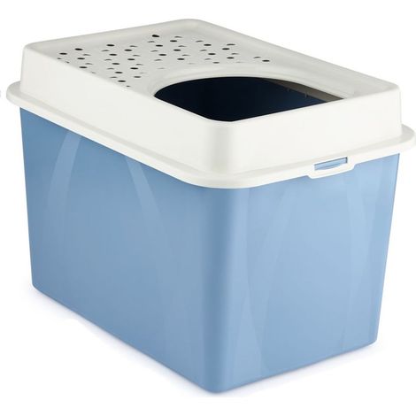 Arenero para Gatos Rotho My Pet BERTY 57 x 40 x 33 cm Azul/Blanco