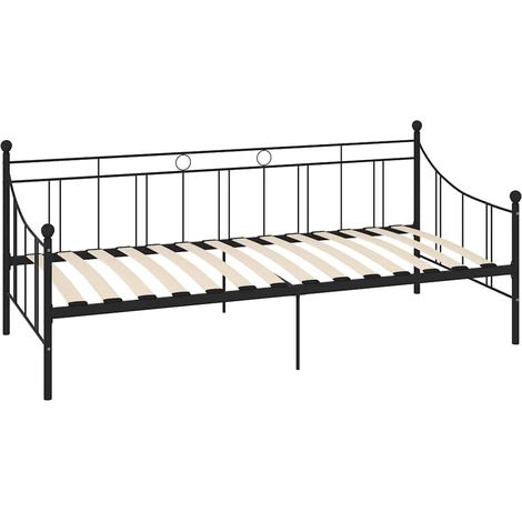 Maison Exclusive - Tagesbett-Rahmen Schwarz Metall 90×200 cm (1/5)