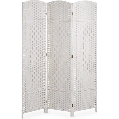 Pratico paravento interno pieghevole 170 x 120 x 2 cm design elegante per soggiorno camera da letto in legno beige 130010012