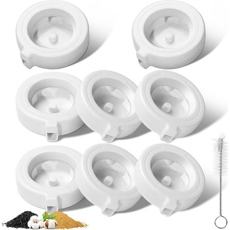 Packung mit 8 Ersatzfiltern für Gravity 3,6L/4,6L/6L/8L Haustier-Wasserspender, Hunde-Wasserfilter, Dreifach-Filtrationsfilter für Haustierbrunnen, Filter für Katzen- und Hunde-Wasserspender (1 Bürste