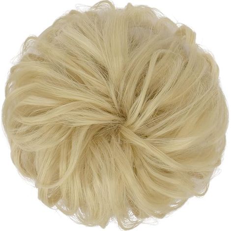 Fascia per capelli CON extension per capelli, chignon disordinato, capelli biondo chiaro (1/5)