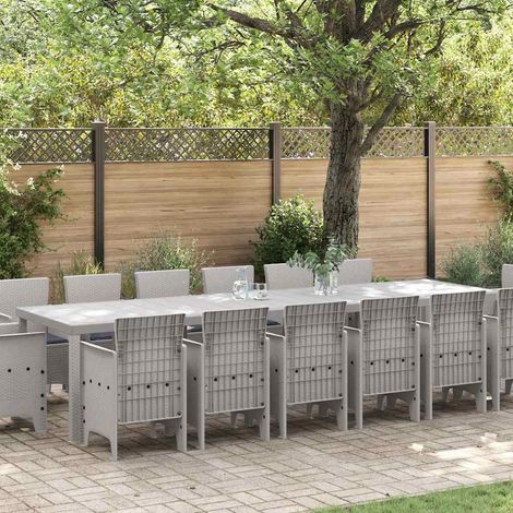 Ensemble de salle à manger pour jardin 15 pcs-Salon de jardin Gris clair 159982 (1/5)