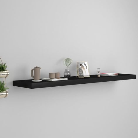 Vidaxl – Étagère murale flottante noire 120x23,5x3,8 cm – MDF nid d'abeille – Système de montage invisible – Charge maximale 10 kg (1/5)