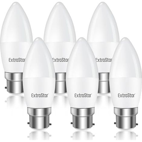 Ampoule Filament Bougie Vintage LED B22 C37 6W Filament équivalent 46W B22 Culot Vintage Edison Blanc chaud 3000K 570LM 6 (1/5)