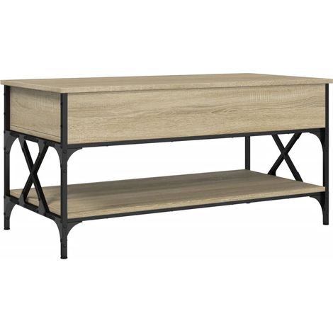 Table basse chêne sonoma 100x50x50 bois d'ingénierie et métal (1/5)