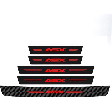(5 pièces) Autocollants de seuil de porte pour Mitsubishi ASX,logo,protection anti-rayures,film protecteur (1/3)