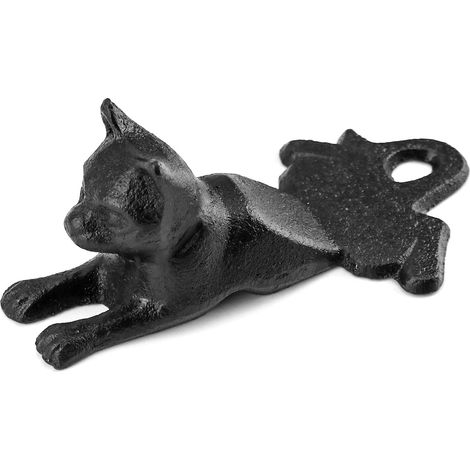 Butée de porte en fer, utilisée pour la décoration des portes de chambre, de salle de bain et d'extérieur, style vintage antirouille, noire.