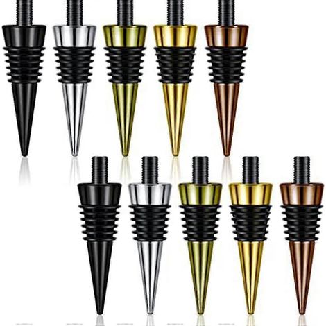 Lot de 10 bouchons de bouteille vierges avec filetage, inserts métalliques pour bouchons de vin compatibles avec la quincaillerie. (1/3)