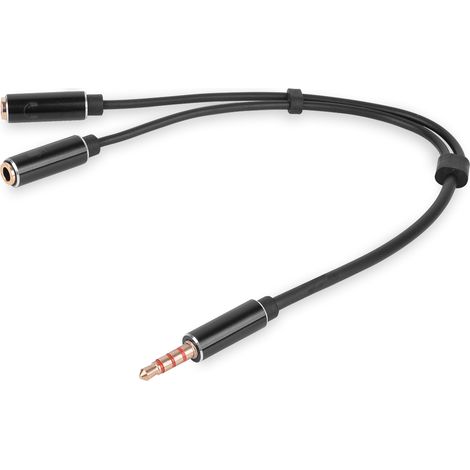Adaptador jack de 3,5 mm y 4 polos - 2 conectores jack de 3,5 mm (1 estéreo, 1 mono) vitalco (1/5)