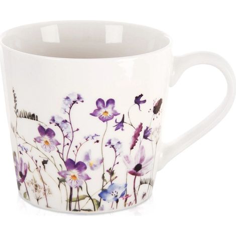 Porcelain Mug with Floral Design, 430 ml Capacity (1/5)