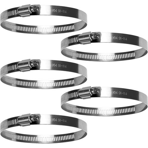5er-Pack Schlauchschellen 91–114 mm verstellbare Rohrschellen zum Befestigen von Schläuchen und Rohren (1/5)