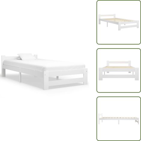 Letto con materasso - vidaXL Dormeuse Estraibile senza Materasso Bianca Legno Pino 90x200 cm - Letto in legno