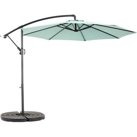 Grand parasol d'extérieur rectangulaire double face de 14,8 pieds avec manivelle – Vert clair (sans pied) (1/5)