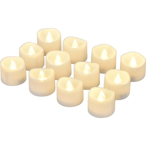Vela Led Sin Llama - 12 Unidades - Bombilla Amarilla Cálida - Para Decoración De Halloween Fiesta Y Bodas (1/5)