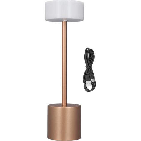 Ortviai Lampe de Bureau Sans Fil Rose Or – Rechargeable USB, 3 Modes Lumineux & Gradation Continue, Batterie 2000 mAh (1/5)
