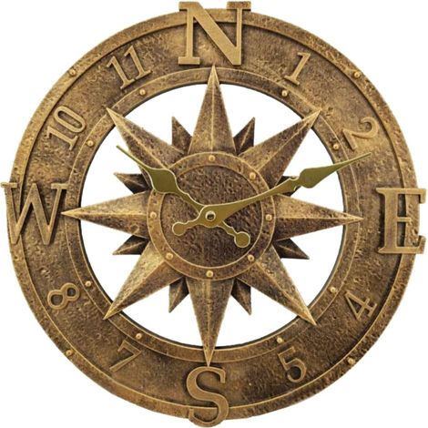 30 cm große Wanduhr für den Außenbereich – wasserdicht für Garten, Küche und Wohnzimmer – Industrielles 3D – TC (Gold) (1/5)