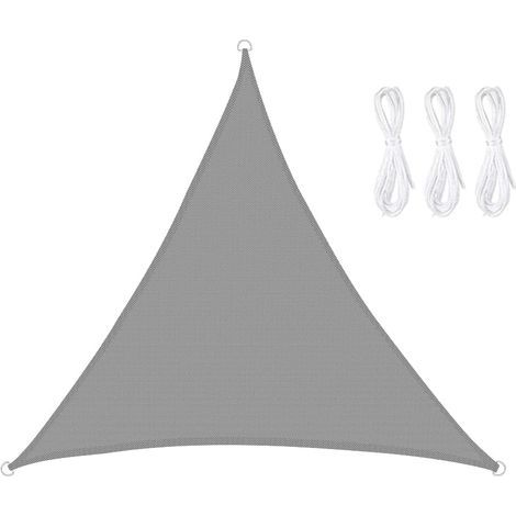 Triangular shade sail, 4 x 4 x 4 meters, made of waterproof Oxford fabric – outdoor UV protection. (1/5)