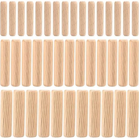90 Pièces Assortiment de Chevilles en Bois, Chevilles en Goujon Bois Coniques Rainurées M6 M8 M10 pour Fraisage, Rainurage, Artisanat, Bricolage, Travail du Bois, Travaux de Menuiserie (1/4)
