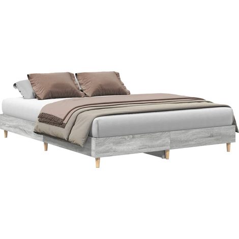 Maison Exclusive - Bettgestell ohne Matratze Grau Sonoma 140x200 (1/5)
