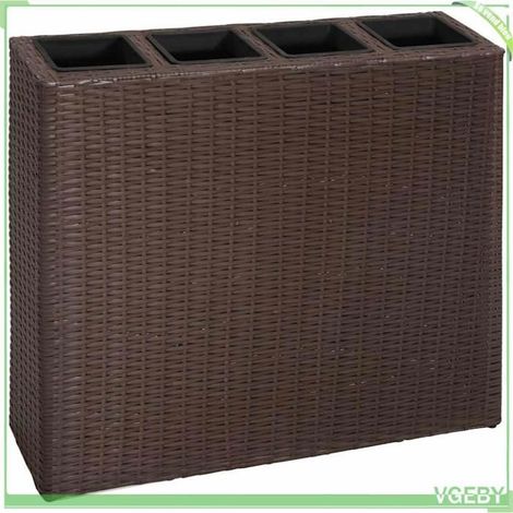 Jardinière surélevée - FAFEICY - 41085 - Résine tressée - 4 pots amovibles - Résistante aux intempéries (1/5)