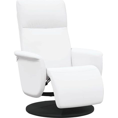 Massage Recliner Chair White Faux Leather vidaXL