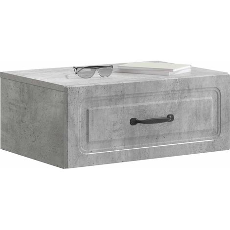 Maison Exclusive - Mobiletto da notte a muro Grigio Cemento 49 x 34,5 x 20 cm