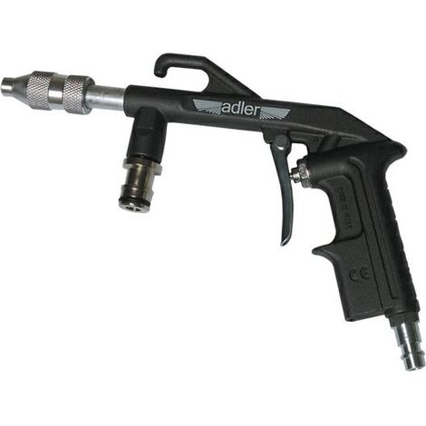 Adler Pistola de agua y aire, herramienta neumática profesional para limpieza industrial y mantenimiento, regulación de flujo, diseño ergonómico, estructura resistente, color metálico.