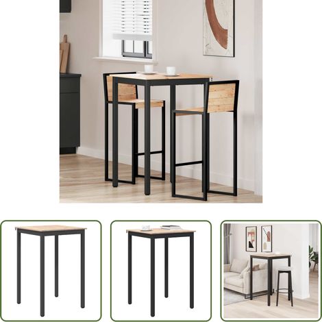 Bois de pin massif - Table de bar Naturel 70 x 70 x 105 cm Bois de pin massif (1/5)