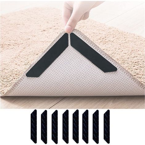 Autocollants antidérapants pour tapis, trapézoïdaux 30 x 180 mm, lot de 16. (1/5)