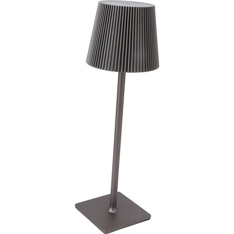 Lampe de table LED sans fil, lampe tactile en métal, portable et rechargeable, 3 températures de couleur, gris (1/5)