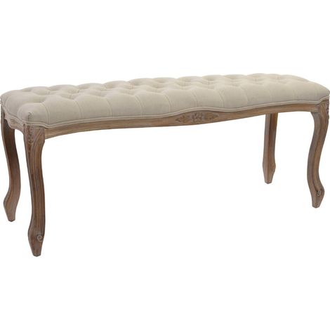 Banc chic en polyester beige pour entrée élégante - Beige naturel à l'aspect bois (1/4)