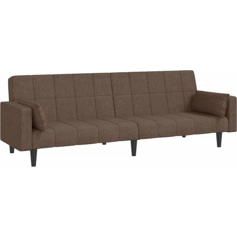 Canapé-lit，Canapé convertible à 2 places avec deux oreillers taupe tissu CFW97622 (1/5)