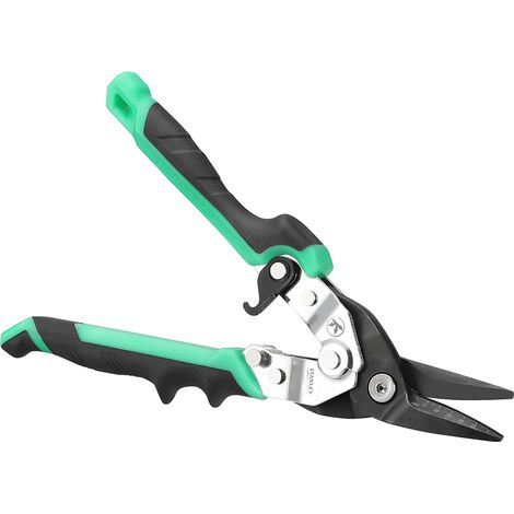 STANLEY FATMAX FMHT73557-0, tijera cortachapas 250 mm, corte a la derecha, empuñadura ergonómica certificada, marcas para cortes precisos, capacidad de corte 1,2 mm en acero laminado y 0,8 mm en acero