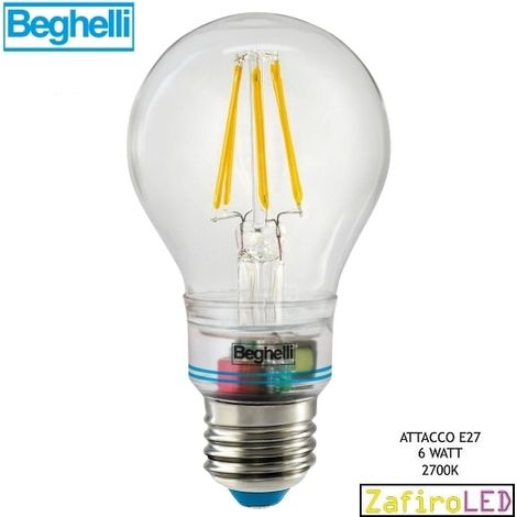 Lampada/Lampadina led a risparmio energetico 6W (60W) E27 Goccia Sorpresa Zafiro Beghelli