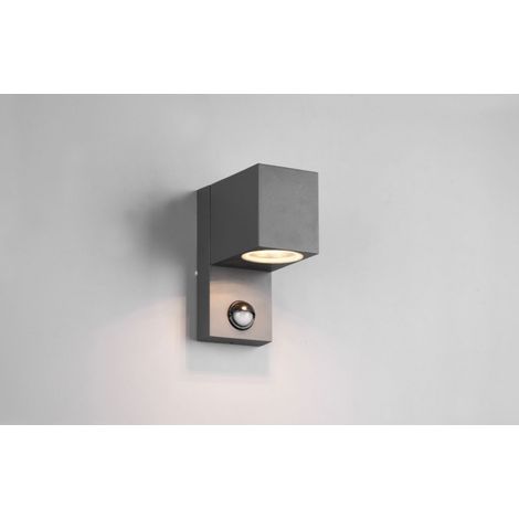 Lampada Parete Cubo Roya Antracite Sensore Movimento IP44 Trio Lighting (1/4)