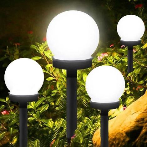 Luci solari da giardino AMOUNE - 4 lampade LED rotonde - Illuminazione per esterni - Design contemporaneo - Alimentazione solare (1/4)