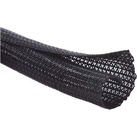 Manchon de Cache Câble Réglable, 3m Range Gaine Câble Tressé en Pet，Diamètre 19-20 mm, Noir