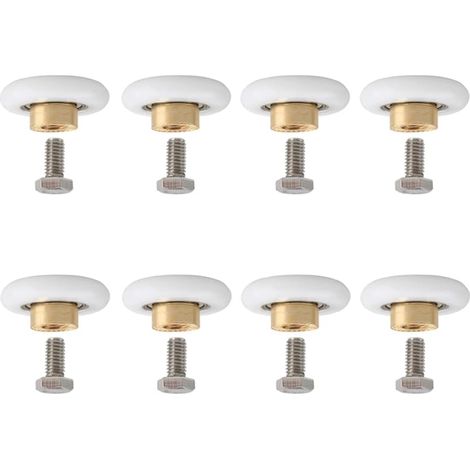 20 mm Duschtürrollen 8 Stück Schiebetür Ersatzrollen mit M6 Schraube, Schrank Schiebetüren Rollen Duschkabinen Ersatzteile Rollen für Schiebetüren Kunststoff für Duschkabinentüren (1/5)